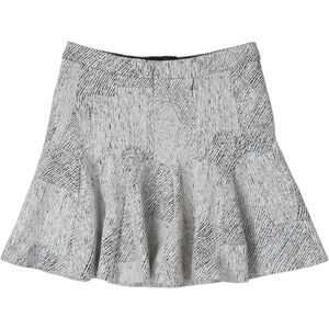 Banana Republic Petite Textured Black White Ruffle Flounce Mini Skirt Womens 4P